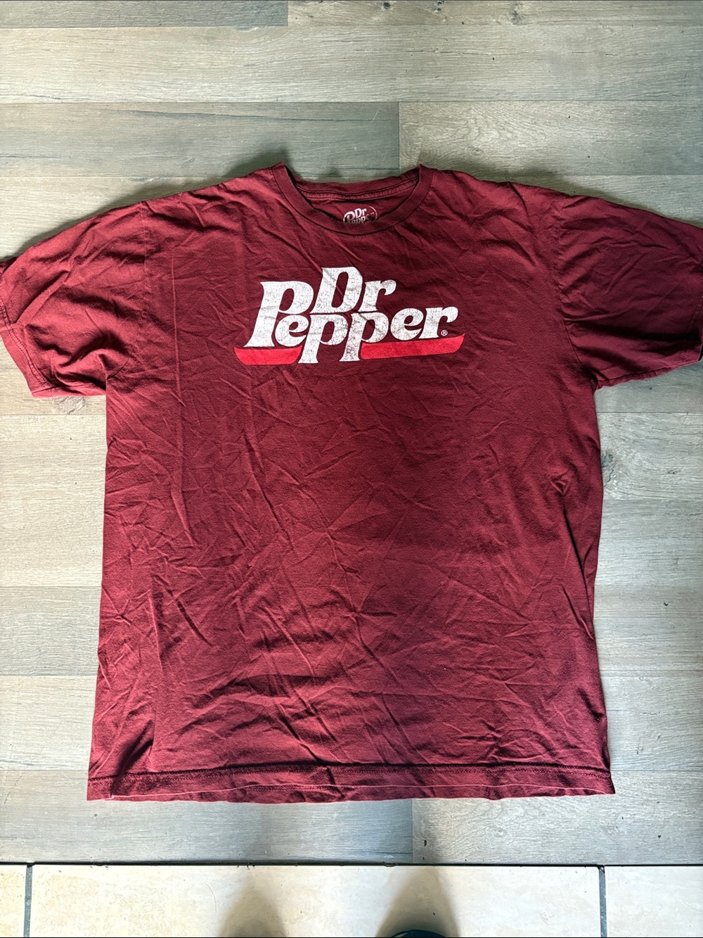 Dr Pepper Men's Short Sleeve Logo Tee in Maroon